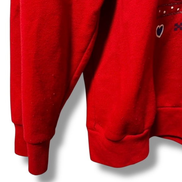 Vintage 80s Act III Red Collared Sweatshirt Size Large Americana Country Cottage - Picture 12 of 16